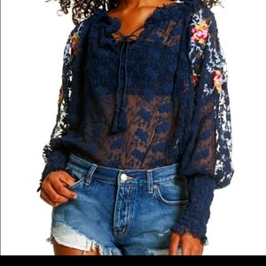 Free People jubilee embroidered top
